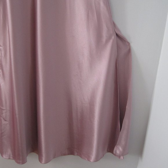 Mauve Silky Satin Sleepwear, Women Lingerie Long Slip Dress Negligee Nightgown M - Picture 4 of 10